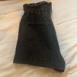 High-waisted Paperbag Black Denim